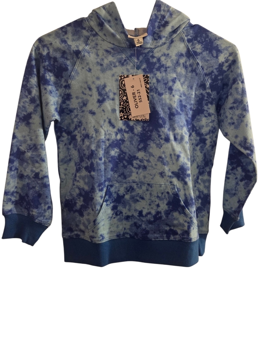 Blue Tie-Dye Hoodie Sweater